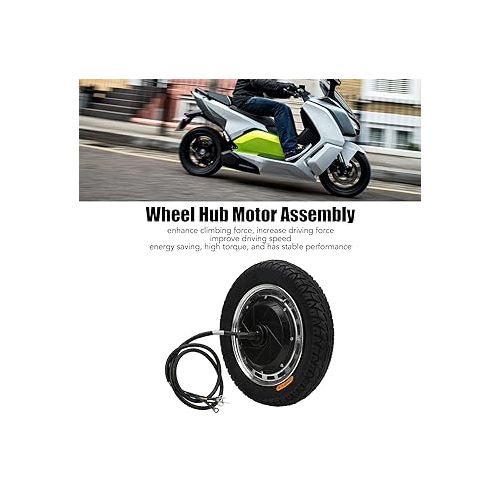  Electric Scooter Hub Motor, 12in 48V?96V 800W?6500W Wheel Hub Motor Assembly with Inner Outer Tire Drive Motor Kit Electric Bike Wheel Hub Motor Conversion Kit for Electric Motorcycle Off Road Vehicle