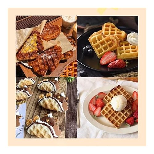  Waffle Maker, 9 Fun Cartoon Shaped Waffles Pancakes for Kids, Non-stick Double Sided Heating Waffle Iron, Easy to Clean Sandwich Maker for Home Restaurant