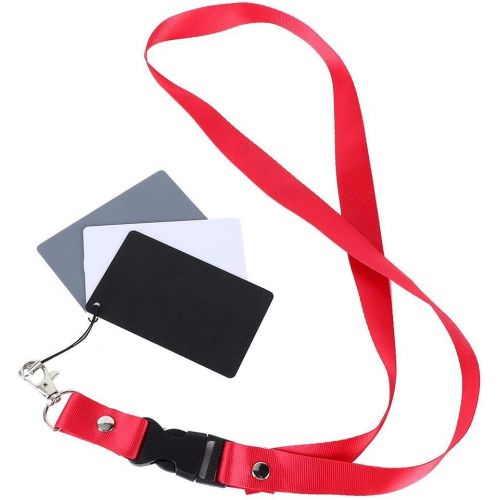  VINGVO 3 in 1 Digital Gray Card, Convenient to Carry Color Balance Card Portable Strap for Side Axis Camera for Handheld Light Meter for Camera for TTL SLR Camera