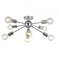 VINLUZ 8-Light Sputnik Light Chrome Pendant Lights Modern Chandelier Lighting Kitchen Bathroom Dining Room Bed Room Hallway