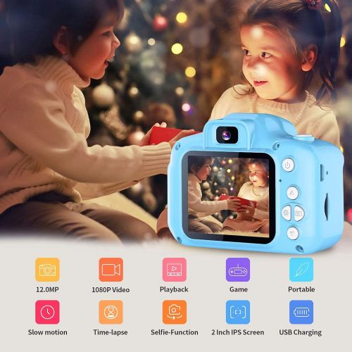  [아마존베스트]Sweetums Signatures Kids Camera, Dual Lens Selfie Camera for Kids, Best Birthday Gifts for Boys Age 3-12, 1080P HD Digital Video Cameras for Toddler, Toys for 3 4 5 6 7 8 9 10 Year Old Boy with 32GB S