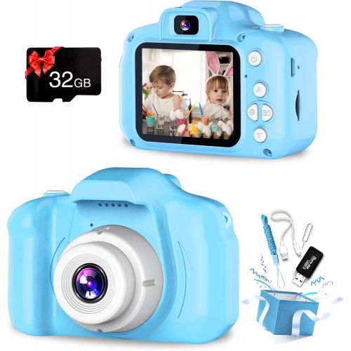  [아마존베스트]Sweetums Signatures Kids Camera, Dual Lens Selfie Camera for Kids, Best Birthday Gifts for Boys Age 3-12, 1080P HD Digital Video Cameras for Toddler, Toys for 3 4 5 6 7 8 9 10 Year Old Boy with 32GB S