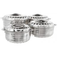 Vinod 4-Piece Insulated Casserole Food Warmer/Cooler Hot Pot Gift Set, 4000mL+5000mL+7500mL+10000mL, Stainless Steel