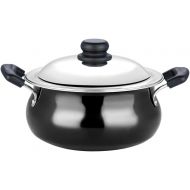 Vinod Pearl Hard Anodised Handi with Stainless Steel Lid, 6.5 L, Black