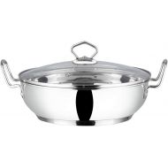 Vinod Stainless Steel Kadhai with Glass lid - Induction Friendly (18 cm/ 7 inch) ? 1.5 Liters(1.7 Quarts) ? 6 Cups - Small Size - Multi-Use Pot ? Suitable For Indian Cooking, Sauce