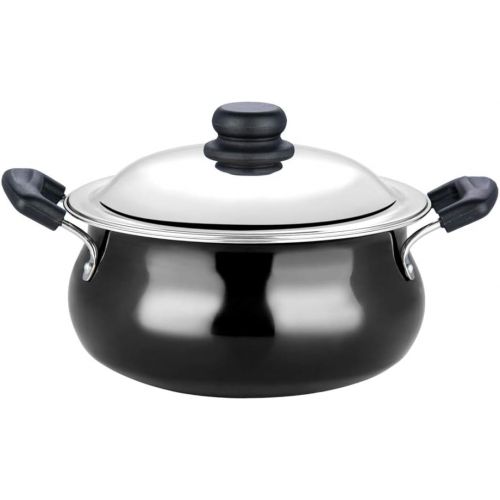  [아마존베스트]Vinod Pearl Hard Anodised Handi with Stainless Steel Lid, 6.5 L, Black