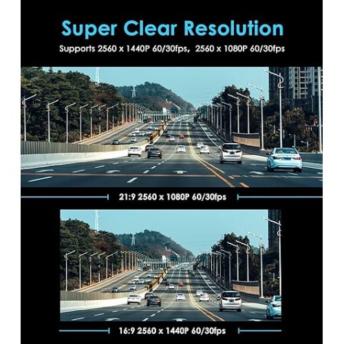  VIOFO A119 V3 2K Dash Cam 2560x1440P Quad HD+ Car Dash Camera, Ultra Clear Night Vision, 140-Degree Wide Angle, GPS Included, Buffered Parking Mode, True HDR, Motion Detection, G-Sensor, Time Lapse