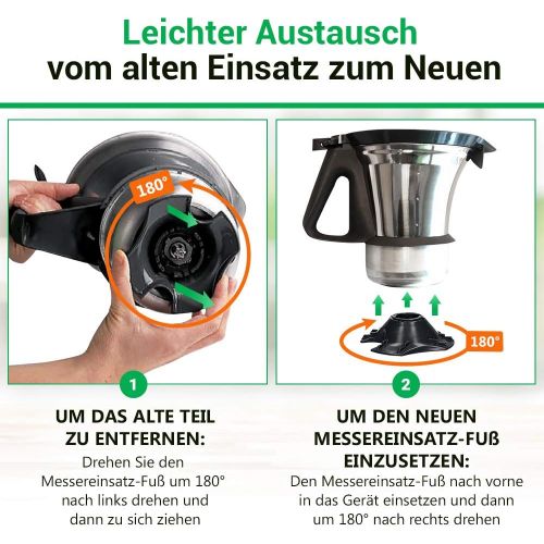  VIOKS Messereinsatz-Fuss fuer die Vorwerk Thermomix TM21 Kuechenmaschine Ersatzteile