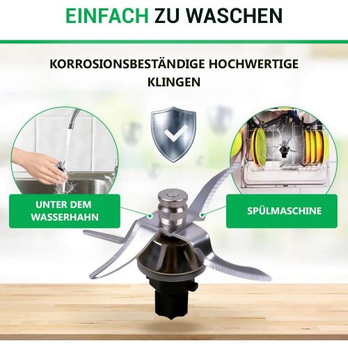  VIOKS Messer fuer Vorwerk Thermomix TM31 Kuechenmaschine Mixmesser inkl Dichtung Ultrascharf Edelstahl Thermomix Zubehoer/Ersatzteile