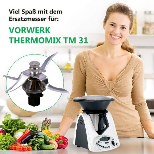  VIOKS Messer fuer Vorwerk Thermomix TM31 Kuechenmaschine Mixmesser inkl Dichtung Ultrascharf Edelstahl Thermomix Zubehoer/Ersatzteile