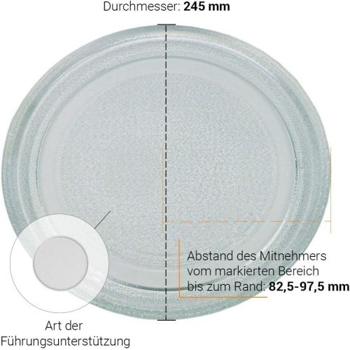  VIOKS Mikrowellenteller rund Glasteller Drehteller Ersatz Teller 245 mm