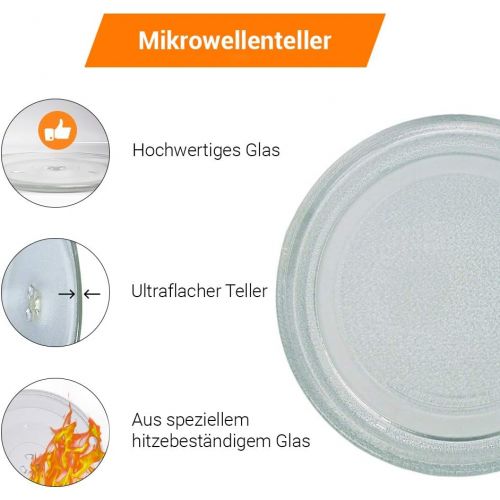  VIOKS Mikrowellenteller rund Glasteller Drehteller Ersatz Teller 245 mm