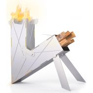 Vire Stove - Portable & Foldable Outdoor Wood Burning Rocket Stove Survival or Emergency Gear Camping Cooking Twig Stove