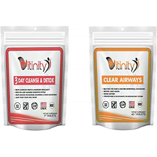  VITINITY Lung Cleanse for Smokers - Clear Your Airways Lung Support Supplement - Natural Lung Health Complex - Lung Detox - for Smokers, Those with Asthma, Seasonal Allergy Relief Seekers -