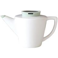 VIVA scandinavia Teekanne mit Teesieb fuer losen Tee, Deckel, Porzellan, weiss und gruen, 1.2 L