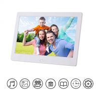 VIVIJIA Digital Photo Frame for 10-inch Photos: 1024 (1080p) LED Screen with Human Body DetectionPhoto FunctionVideo Player with SDUSB Remote Control,White,A