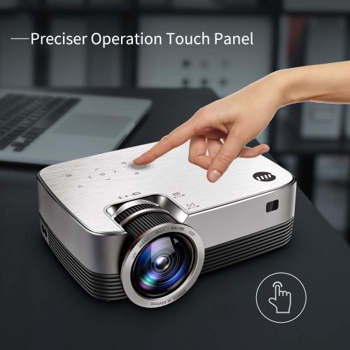  [아마존베스트]VIVIMAGE C480 Mini Projector, 3000 Lux Full HD 1080P Supported and 170 Display Portable Video Projector with 40,000 Hrs LED Lamp Life, Compatible with TV Stick, PS4, HDMI, VGA, TF,