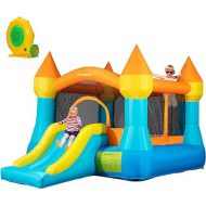 VIVOHOME Inflatable Bounce House Bouncer Jumping Castle with Slide 370W Air Blower for Kids Outdoor Backyard Indoor