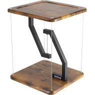 VIVO Anti-Gravity 12 inch Tabletop Speaker Stand, Floating Modern Speaker Holder, Audio Platform, Tensegrity Display Shelf, Rustic Vintage Brown Surface, 15 inches High, Black Frame, STAND-TEN01D