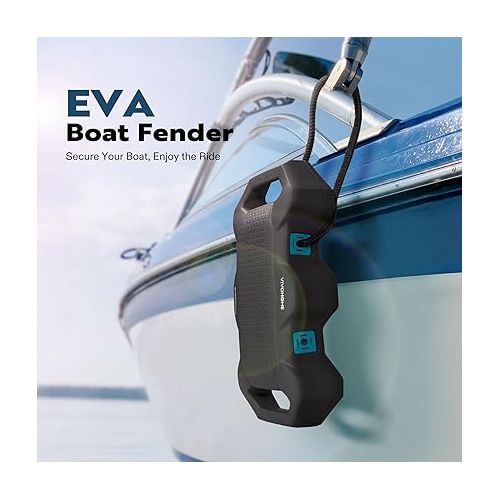 비보 VIVOHOME EVA Boat Fenders for Docking, Boat Bumpers with Nylon Rope, and Fixed Lock Fit for Yachts, Sailing Dinghies, Bass Boats