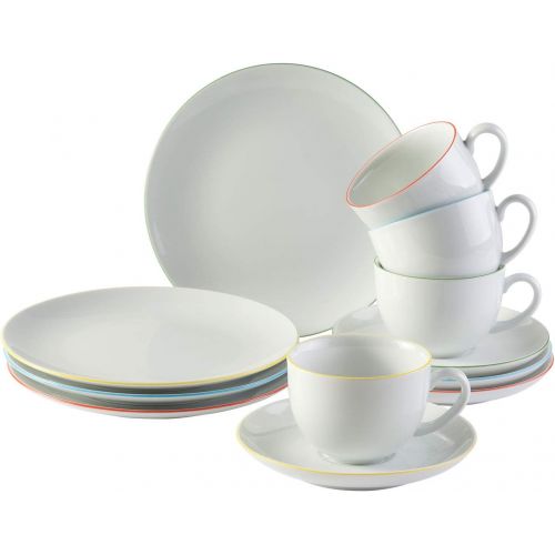 비보 vivo Villeroy & Boch Group 19-5246-9014 Fresh Color Kaffee Set 12 teilig Geschirrsets, Porzellan, weiss, 21.5 x 20 x 20.5 cm, 12 Einheiten