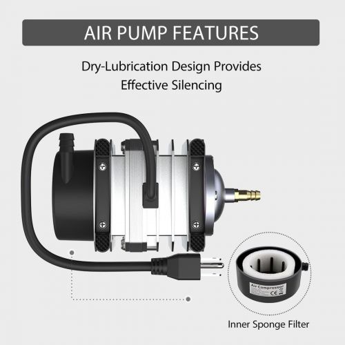 비보 [아마존 핫딜] [아마존핫딜]VIVOHOME Electromagnetic Commercial Air Pump 1110GPH 50W 8 Outlets 110V for Aquarium Fish Tank Aquaponics and Hydroponic Systems