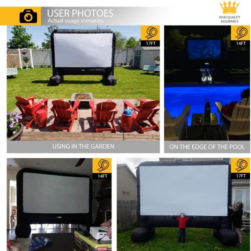 비보 [아마존 핫딜] [아마존핫딜]VIVOHOME 17ft Indoor and Outdoor Inflatable Blow up Mega Movie Projection Screen