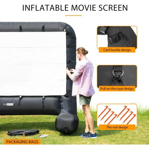 비보 [아마존 핫딜] [아마존핫딜]VIVOHOME 17ft Indoor and Outdoor Inflatable Blow up Mega Movie Projection Screen