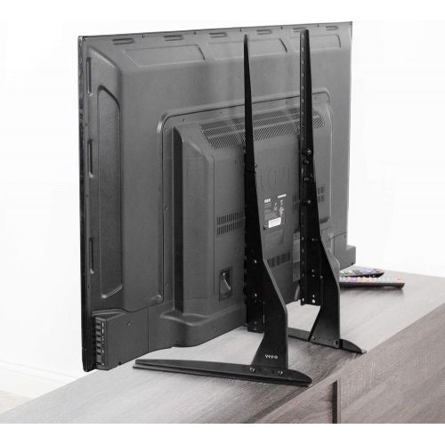 비보 [아마존베스트]VIVO Universal LCD Flat Screen TV Table Top VESA Mount Stand Black | Base fits 22 to 65 (STAND-TV00Y)