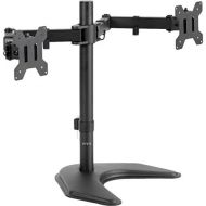 [아마존베스트]VIVO Dual LED LCD Monitor Free-Standing Desk Stand for 2 Screens up to 27 inches | Heavy-Duty Fully Adjustable Arms with Optional Bolt-Through Grommet Mount (STAND-V002F)