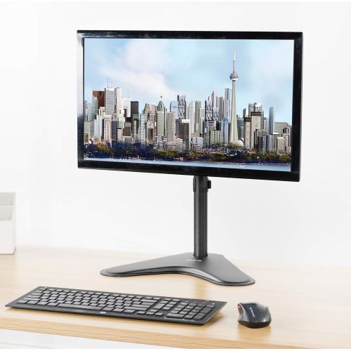 비보 [아마존베스트]VIVO Single LCD Computer Monitor Free-Standing Riser with Adjustable Tilt, Swivel, Rotation | Holds 1 Screen up to 32 inches (STAND-V001H)