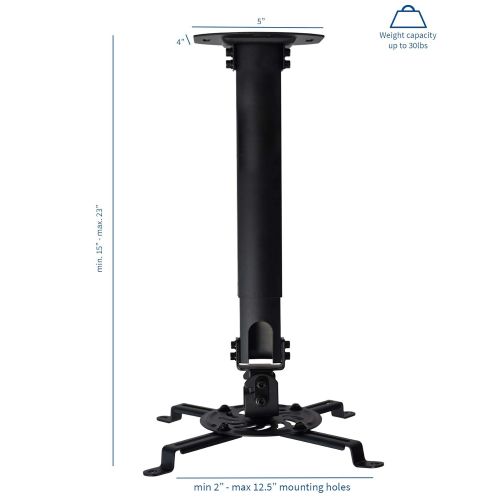 비보 [아마존베스트]VIVO Universal Extending Black Ceiling Projector Mount | Height Adjustable Projection (MOUNT-VP02B)