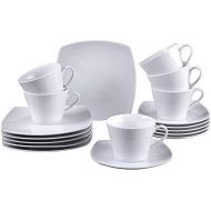 vivo Villeroy & Boch Group 19-5261-7126 Simply Fresh Kaffeeset 18 teilig Geschirrsets, Porzellan, weiss, 37.8 x 18.3 x 22.1 cm, 18 Einheiten