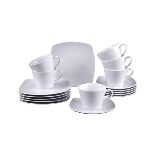 비보 vivo Villeroy & Boch Group 19-5261-7126 Simply Fresh Kaffeeset 18 teilig Geschirrsets, Porzellan, weiss, 37.8 x 18.3 x 22.1 cm, 18 Einheiten