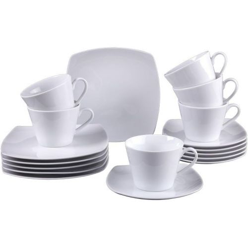 비보 vivo Villeroy & Boch Group 19-5261-7126 Simply Fresh Kaffeeset 18 teilig Geschirrsets, Porzellan, weiss, 37.8 x 18.3 x 22.1 cm, 18 Einheiten