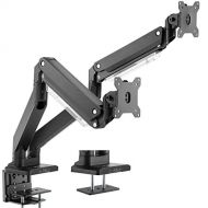 VIVO Premium Aluminum Heavy Duty Arm, Standard and Widescreen Dual Monitor Desk Mount with Instant Pneumatic Spring Height Adjustment, USB 3.0, VESA Stand fits 2 Screens up to 32 i
