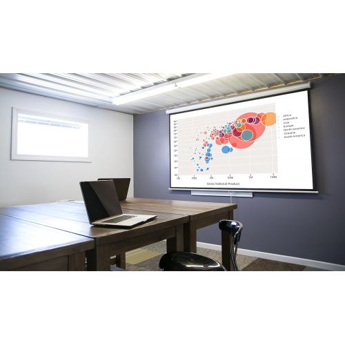 비보 VIVO 100 inch Diagonal Projector Screen, 16:9 Projection HD Manual Pull Down, PS-M-100