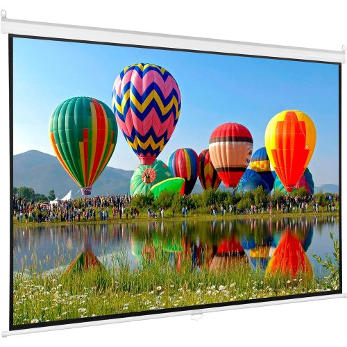 비보 VIVO 100 inch Diagonal Projector Screen, 16:9 Projection HD Manual Pull Down, PS-M-100