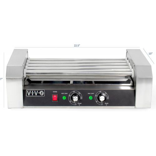 비보 [아마존베스트]VIVO Electric 12 Hot Dog and 5 Roller Grill Cooker Warmer, Cooker Machine, HOTDG-V005