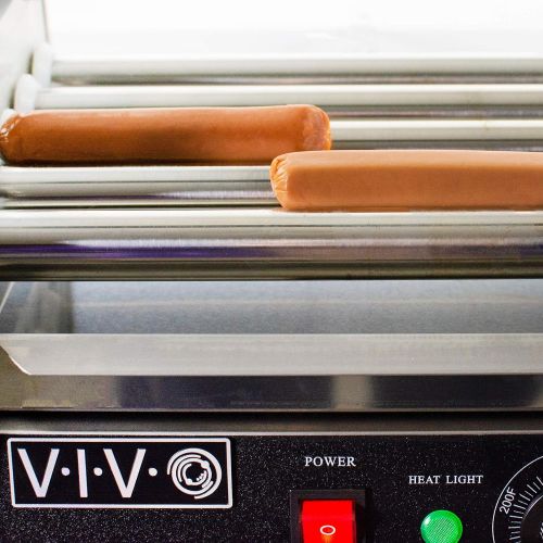 비보 [아마존베스트]VIVO Electric 12 Hot Dog and 5 Roller Grill Cooker Warmer, Cooker Machine, HOTDG-V005