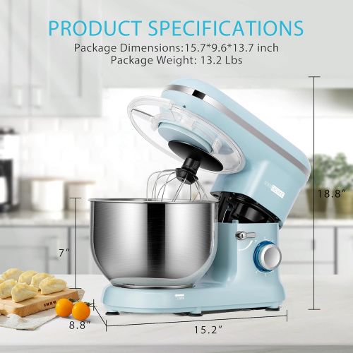 비보 [아마존베스트]VIVOHOME Stand Mixer, 650W 6 Speed 6 Quart Tilt-Head Kitchen Electric Food Mixer with Beater, Dough Hook and Wire Whip, Red, ETL Listed