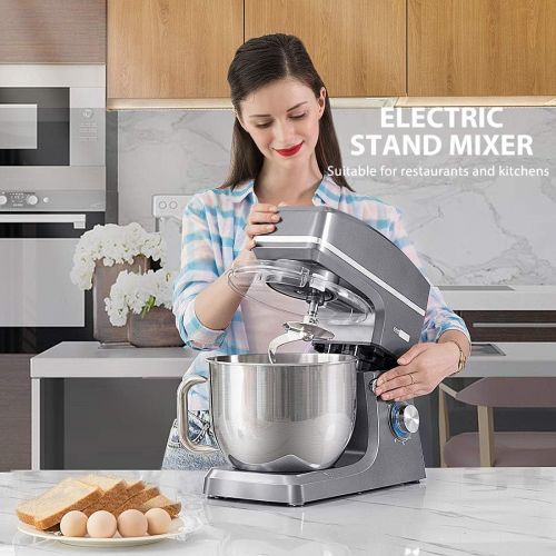 비보 [아마존베스트]VIVOHOME 7.5 Quart Stand Mixer, 660W 6-Speed Tilt-Head Kitchen Electric Food Mixer with Beater, Dough Hook and Wire Whip, ETL Listed, Champagne