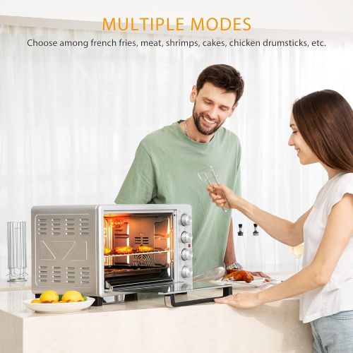 비보 VIVOHOME Convection Toaster Oven 6 Slice 1600 Watts, Easy To Operate, ?Extra-Large 37QT, Stainless Steel, Silver