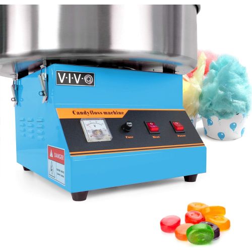 비보 VIVO Blue Electric Commercial Cotton Candy Machine/Candy Floss Maker with Bubble Shield CANDY-KIT-1B