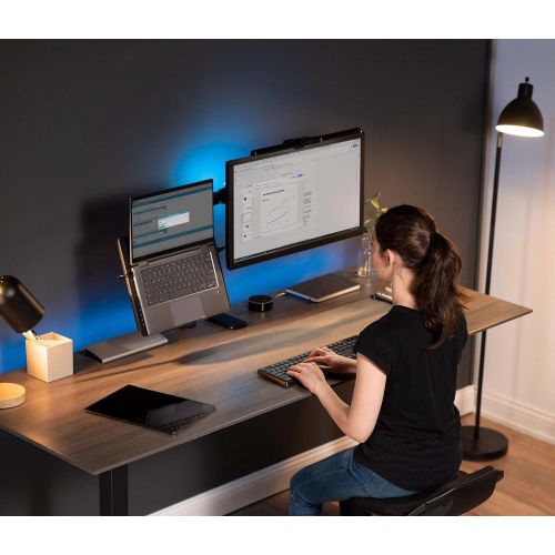 비보 [아마존베스트]VIVO Black Fully Adjustable 13 to 32 inch Single Computer Monitor and Laptop Desk Mount Combo, Stand with Grommet Option, Fits up to 17 inch Laptops STAND-V002C