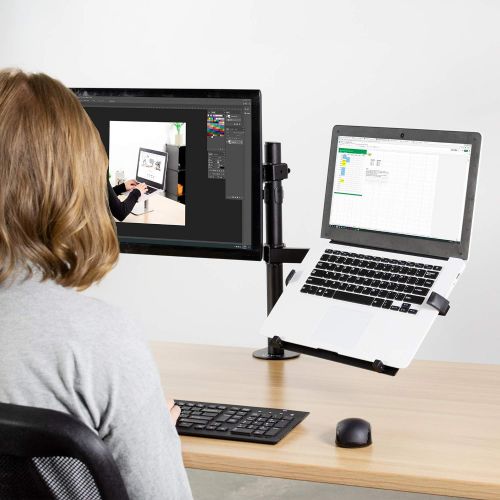 비보 [아마존베스트]VIVO Universal Adjustable 10 to 15.6 inch Laptop Mount Holder for VESA Compatible Monitor Arms, Notebook Tray Stand-LAP3