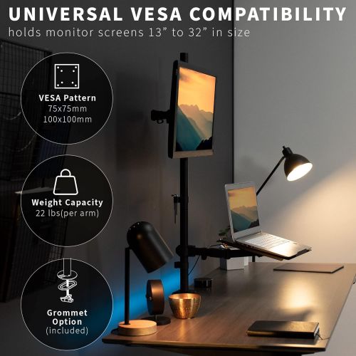 비보 [아마존베스트]VIVO Laptop and 13 to 32 inch LCD Monitor Stand up Desk Mount, Extra Tall Adjustable Stand, Fits Laptops up to 17 inches, STAND-V012C