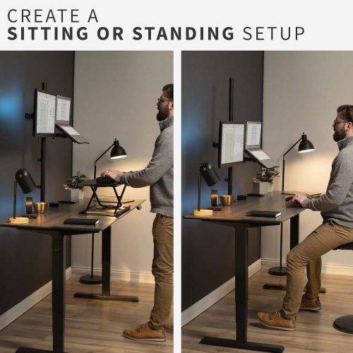 비보 [아마존베스트]VIVO Laptop and 13 to 32 inch LCD Monitor Stand up Desk Mount, Extra Tall Adjustable Stand, Fits Laptops up to 17 inches, STAND-V012C