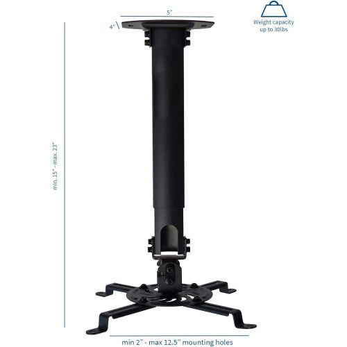 비보 [아마존베스트]VIVO Universal Extending Ceiling Projector Mount, Height Adjustable Projection, Black, MOUNT-VP02B