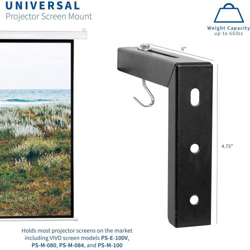비보 [아마존베스트]VIVO Universal Wall Hanging 6 inch Adjustable L-Bracket Mount Plate Kit for Projector Screen, Black, MOUNT-PS01B